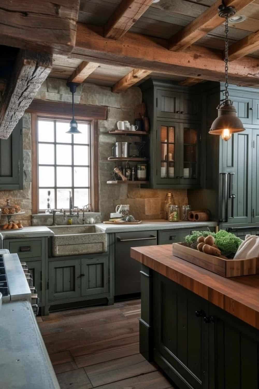 Country Chic: 30 Timeless Moody Farmhouse Kitchen Designs | The Olive ...