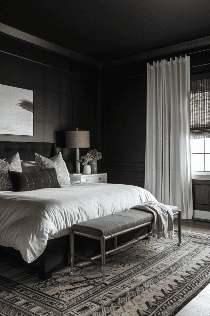 modern dark gray bedroom