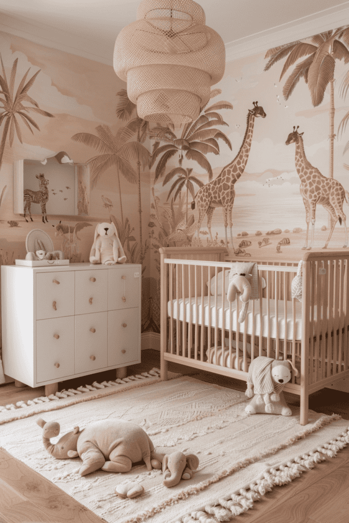 safari zoo pink nursery 