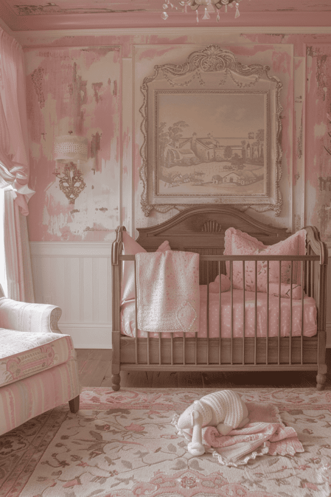 french pink nursery for girls