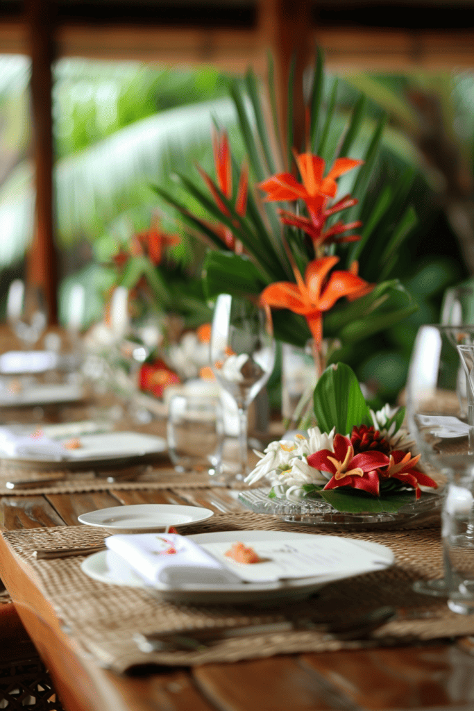 classy tropical tablescapes