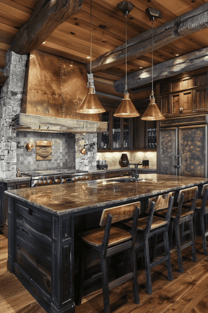 moody cabin kitchen 