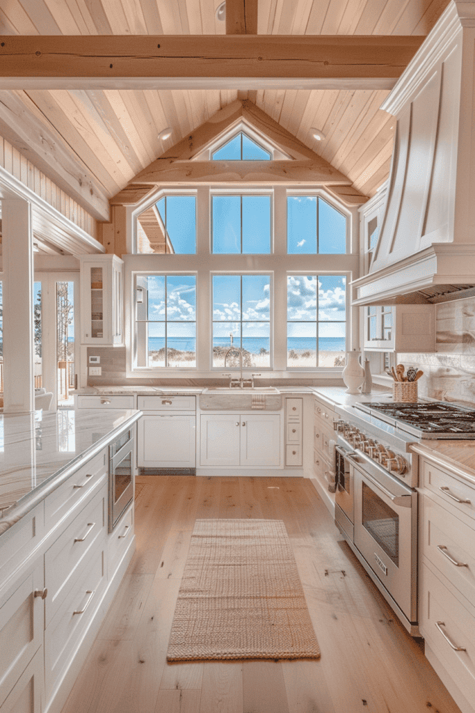 open airy coastal kitchen