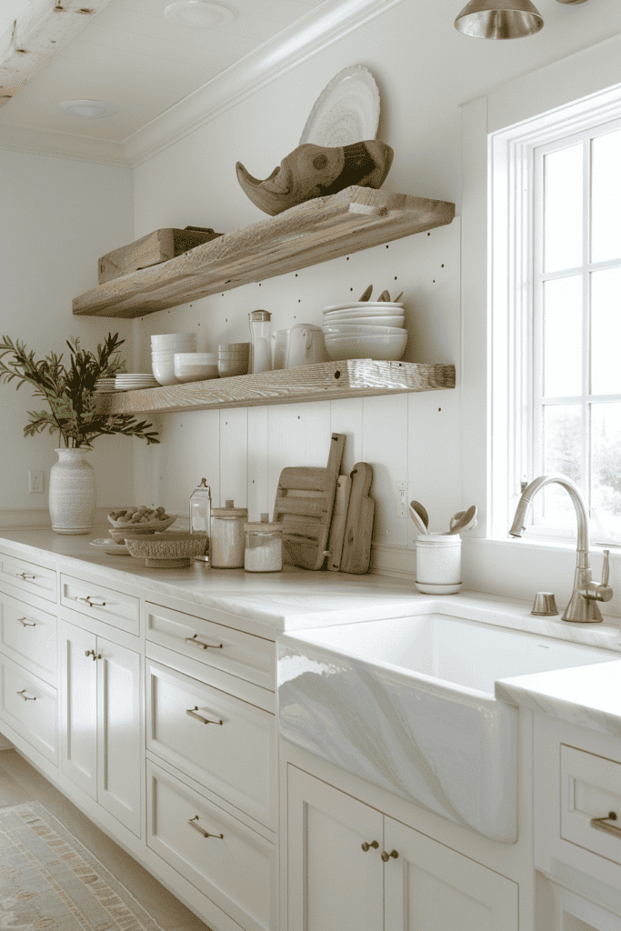 white farmhouse beach kitchen