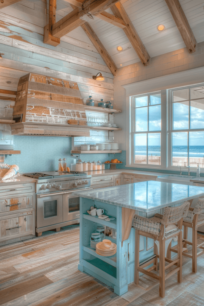 drift wood rustic beach kitchen