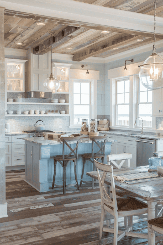 coastal kitchen with drift wood 