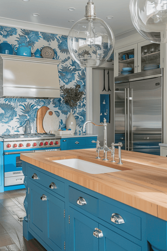 blue coastal kitchen