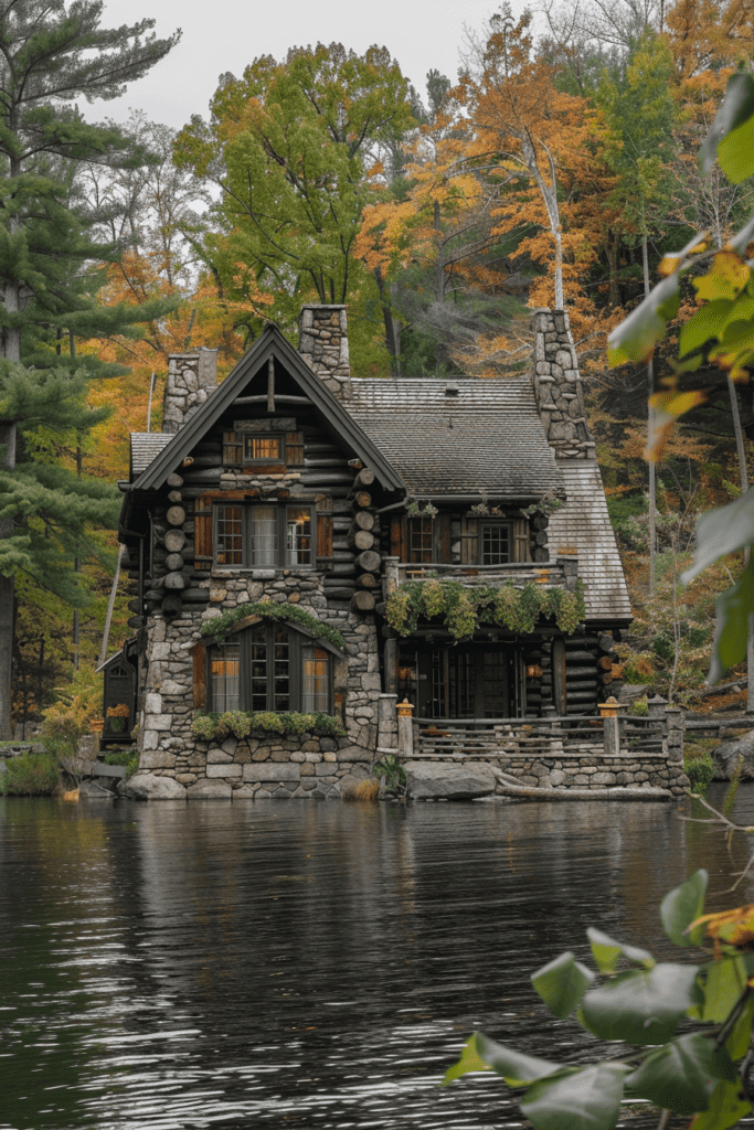 dark cottagecore cabin