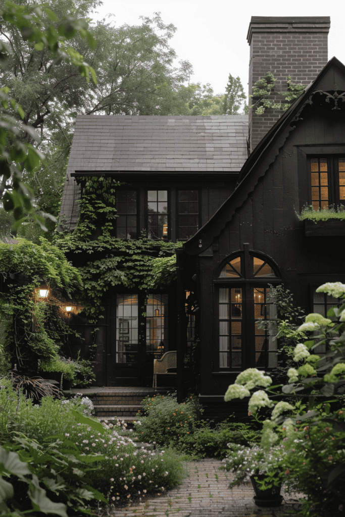 dark cottagecore home with garden