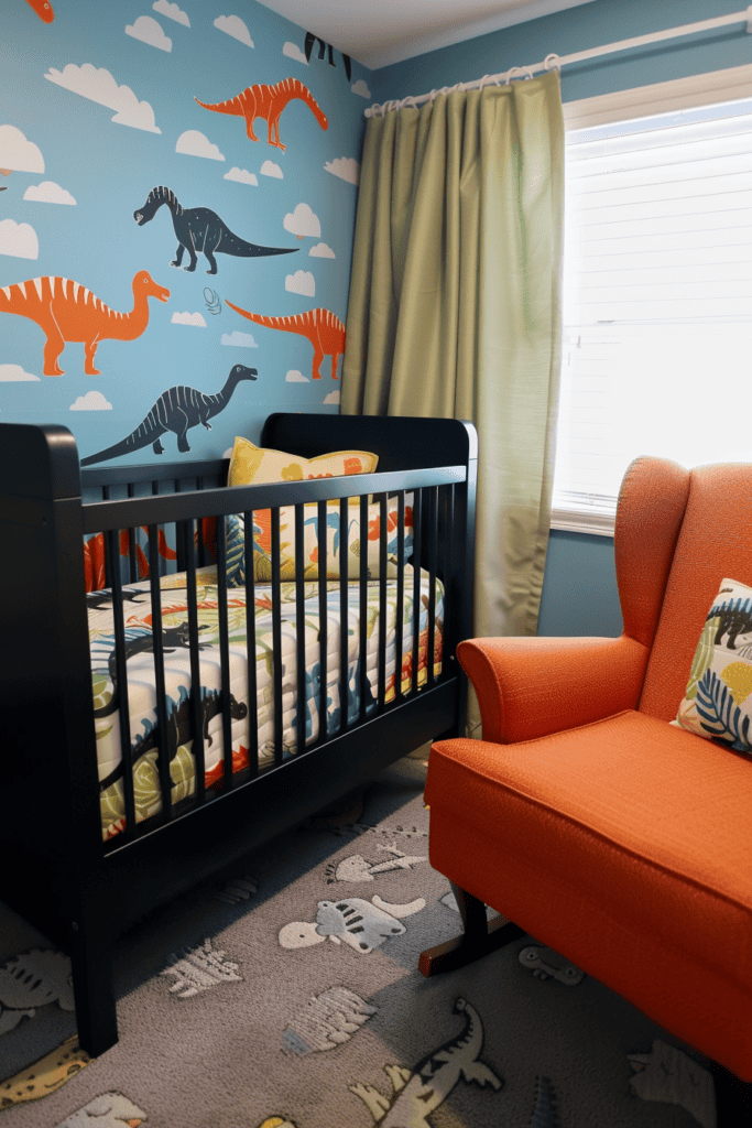 Dinosaur Nursery with dinosaur wall stickers