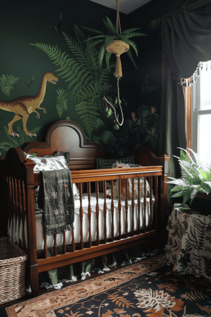 Jurassic Dinosaur Nursery with dino wall stickers