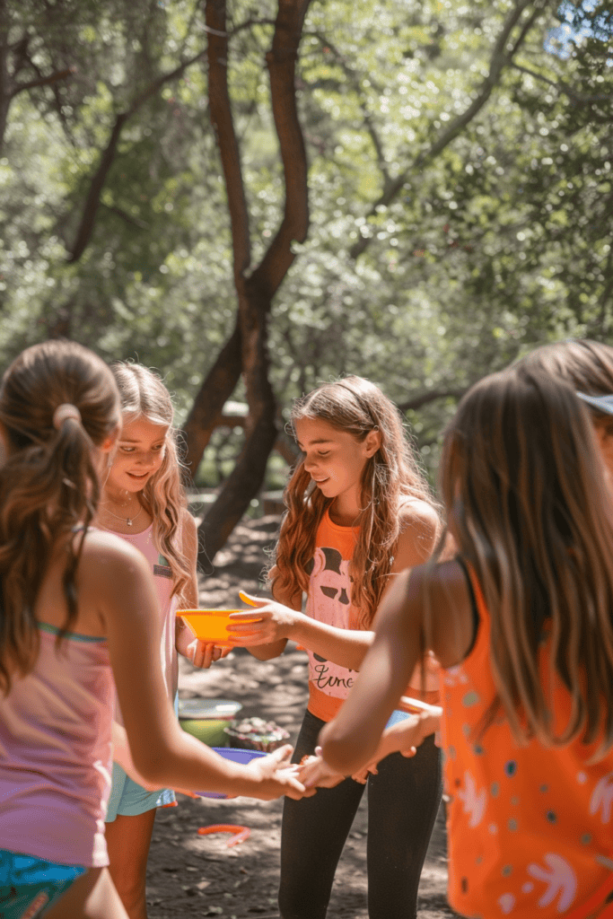 Outdoor birthday party at the park games