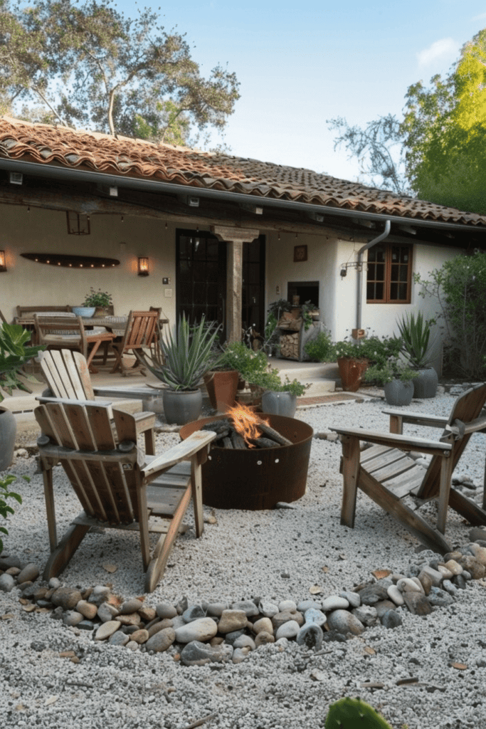 simple and rustic Patio Fire Pit 