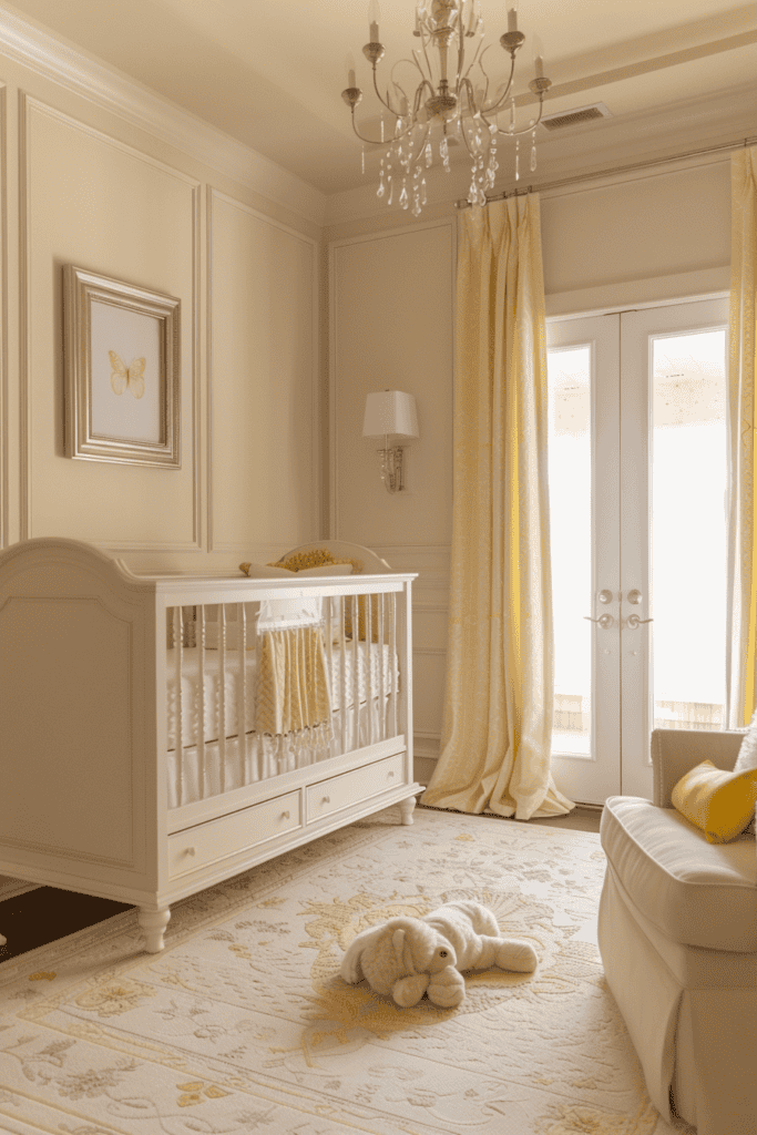 cream and yellow timeless nursery 