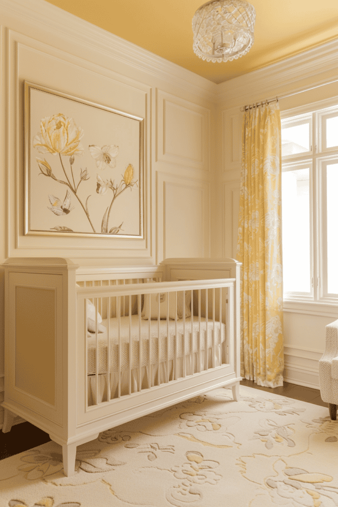 pale floral yellow nursery 