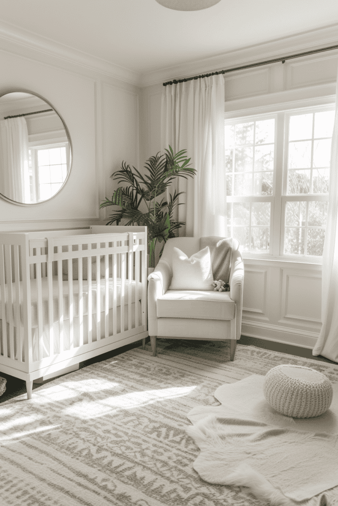 modern white and gray nursery