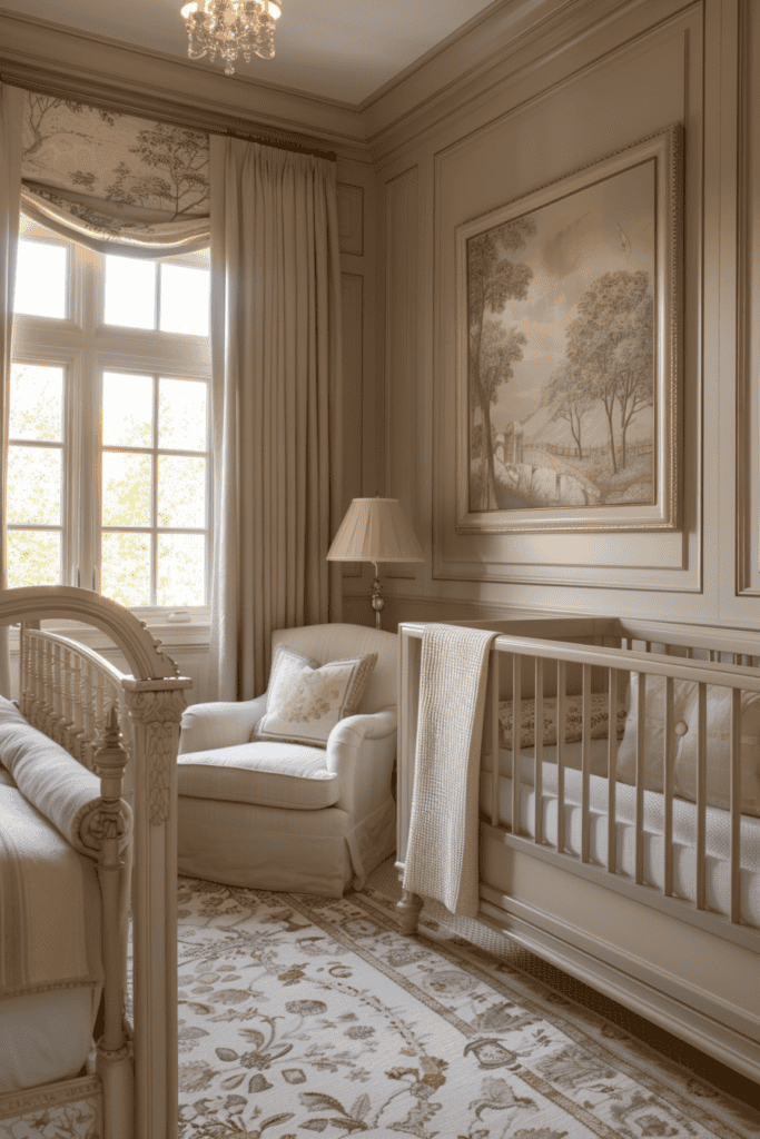 timeless nursery in beige