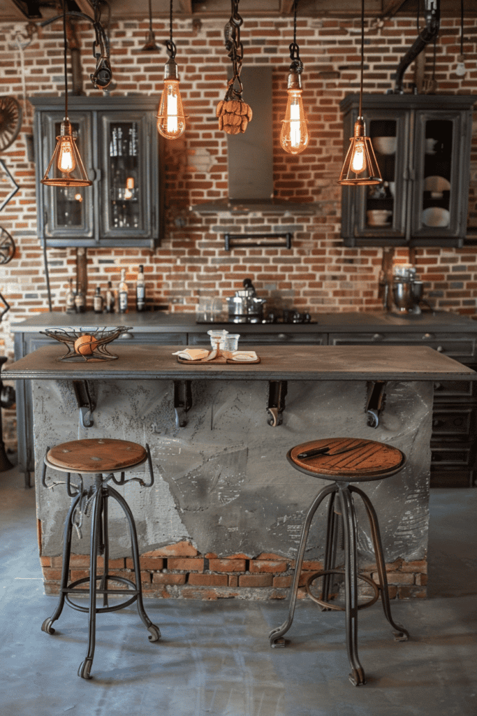 industrial inspired french kitchen 