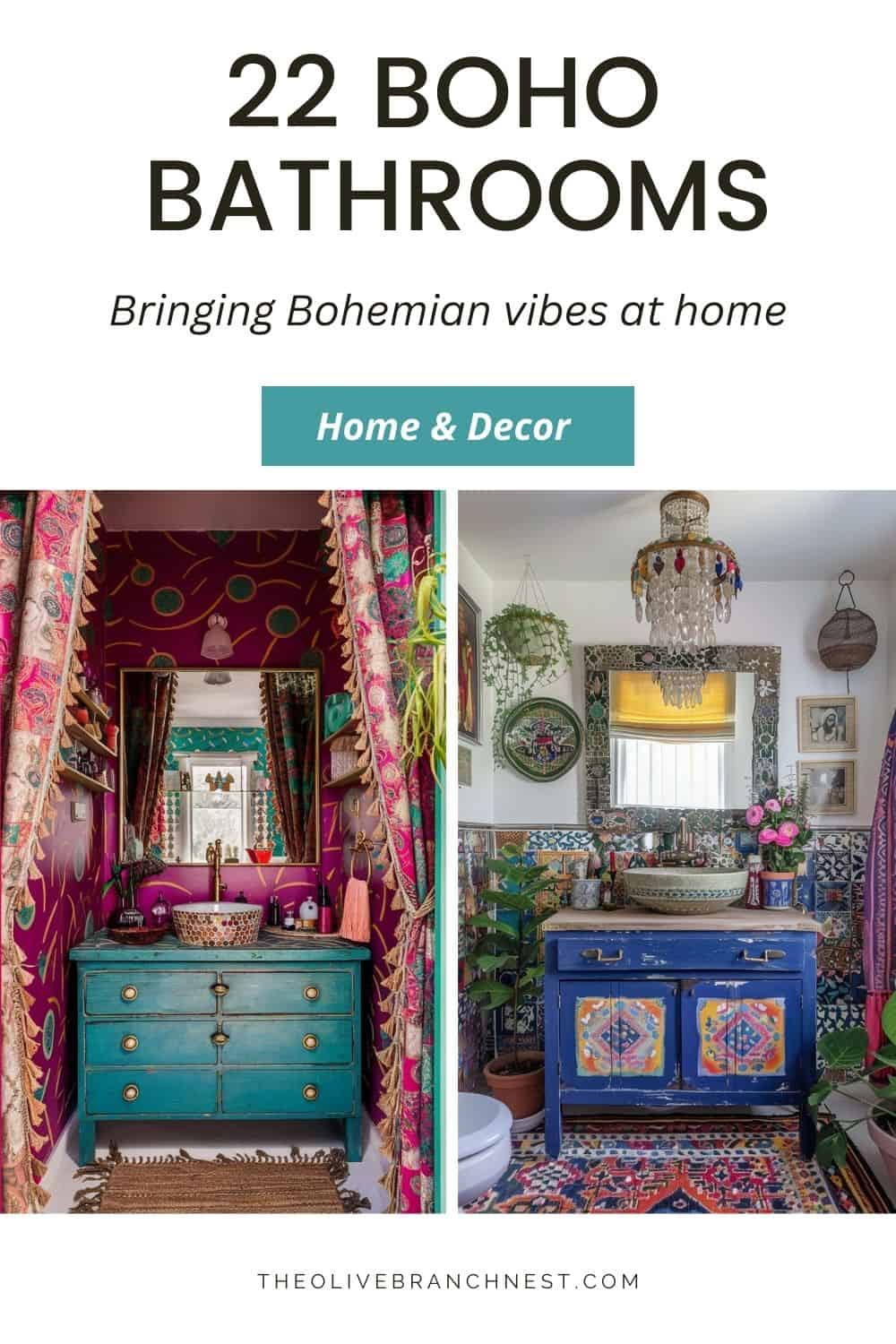 22 Beautiful Boho Bathrooms For Your Home | The Olive Branch Nest