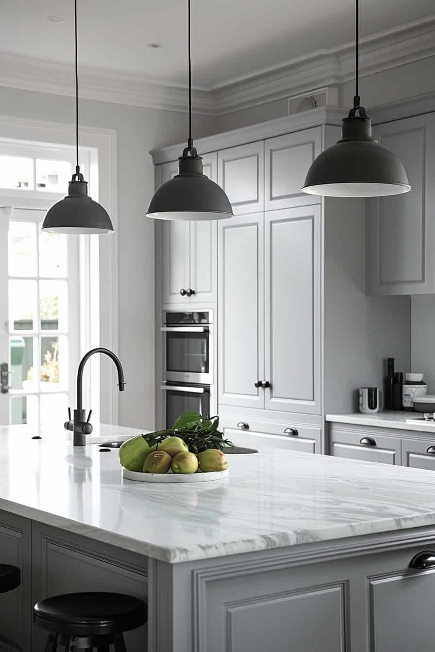 Beautiful view of White Granite Scandinavian Kitchen Ideas