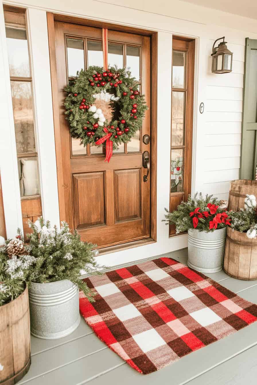 Festive Christmas Front Porches: 21 Creative Ideas | The Olive Branch Nest
