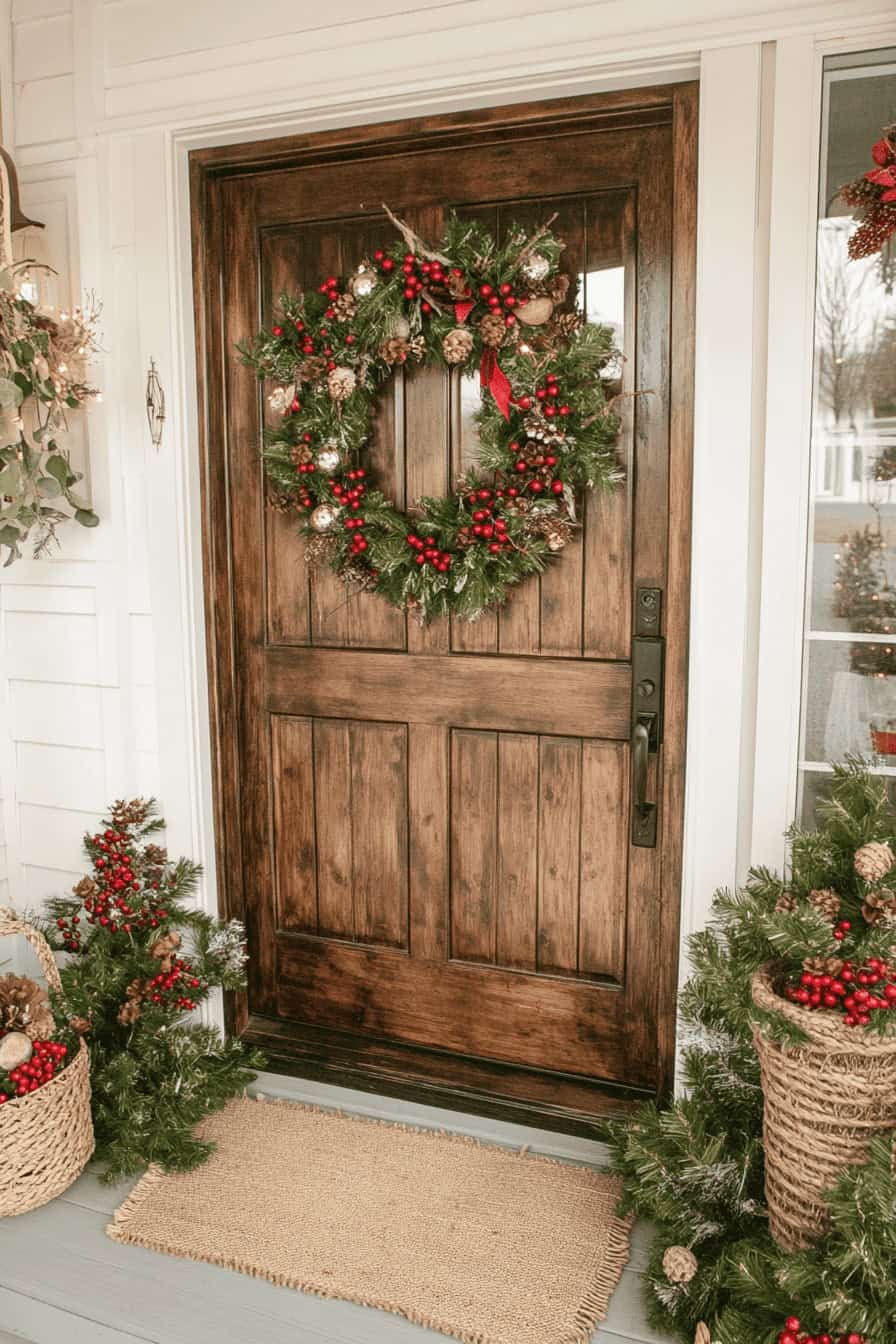 Festive Christmas Front Porches: 21 Creative Ideas | The Olive Branch Nest