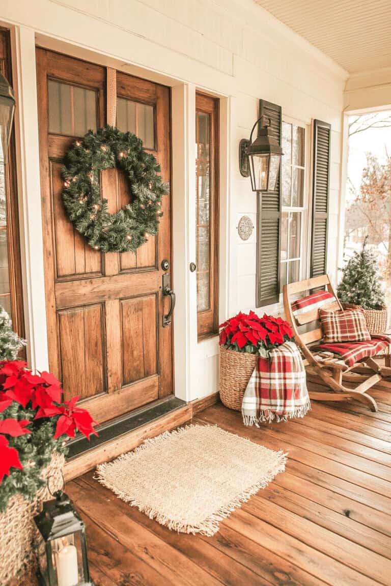 Festive Christmas Front Porches: 21 Creative Ideas | The Olive Branch Nest