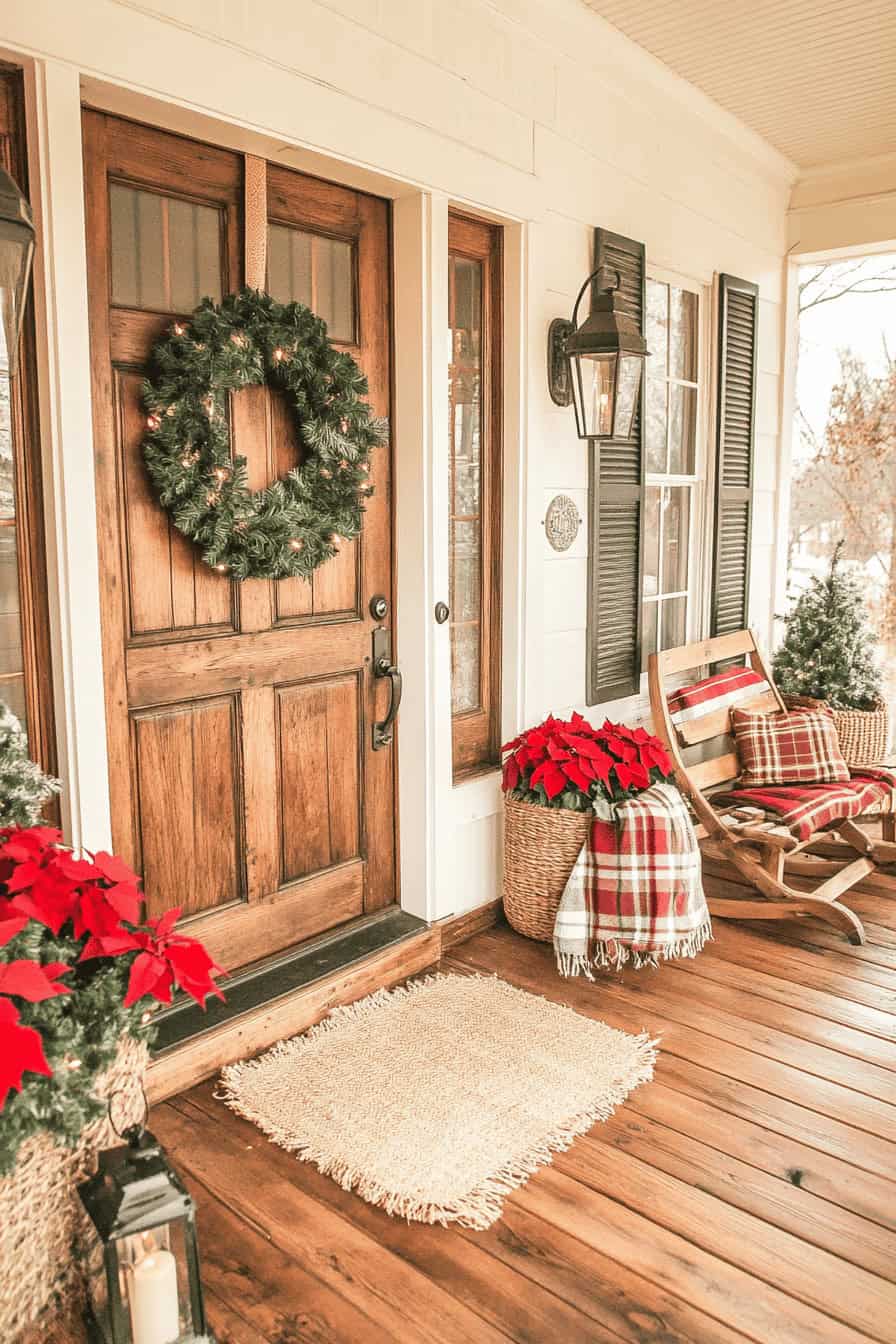 Festive Christmas Front Porches: 21 Creative Ideas | The Olive Branch Nest