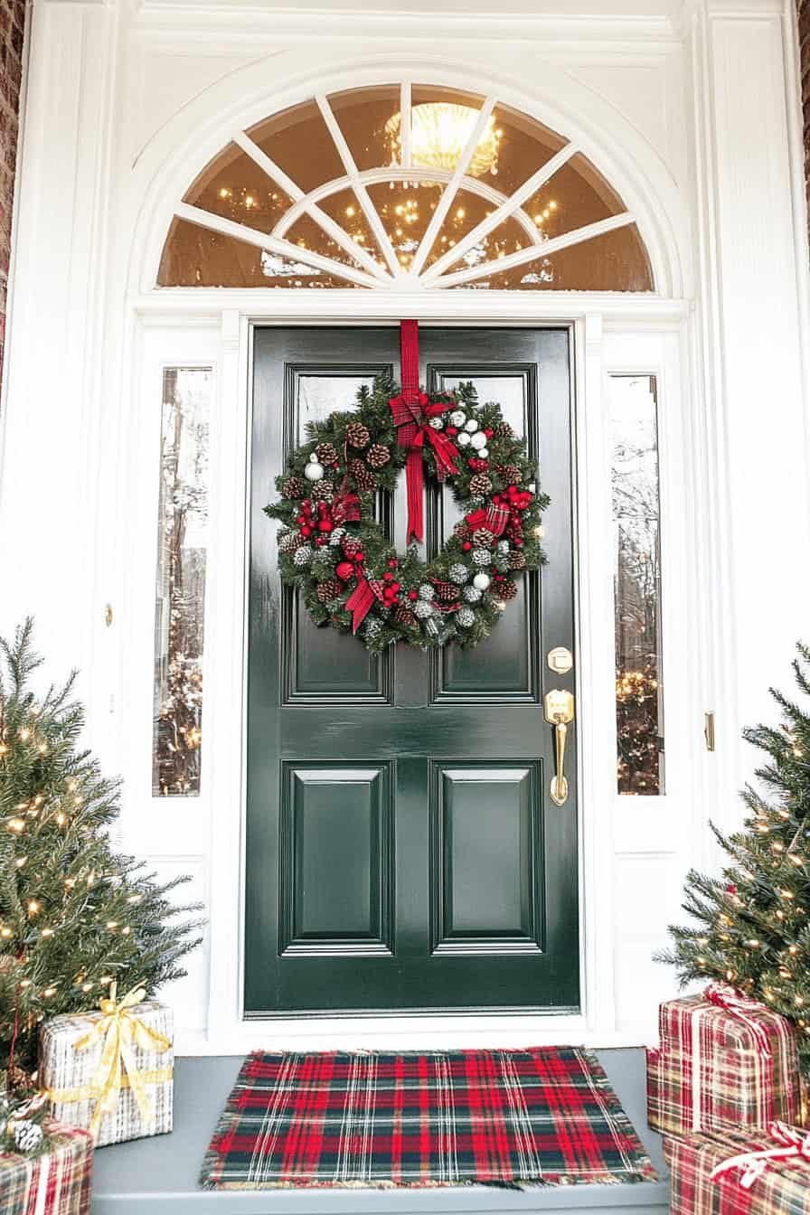 Festive Christmas Front Porches: 21 Creative Ideas | The Olive Branch Nest