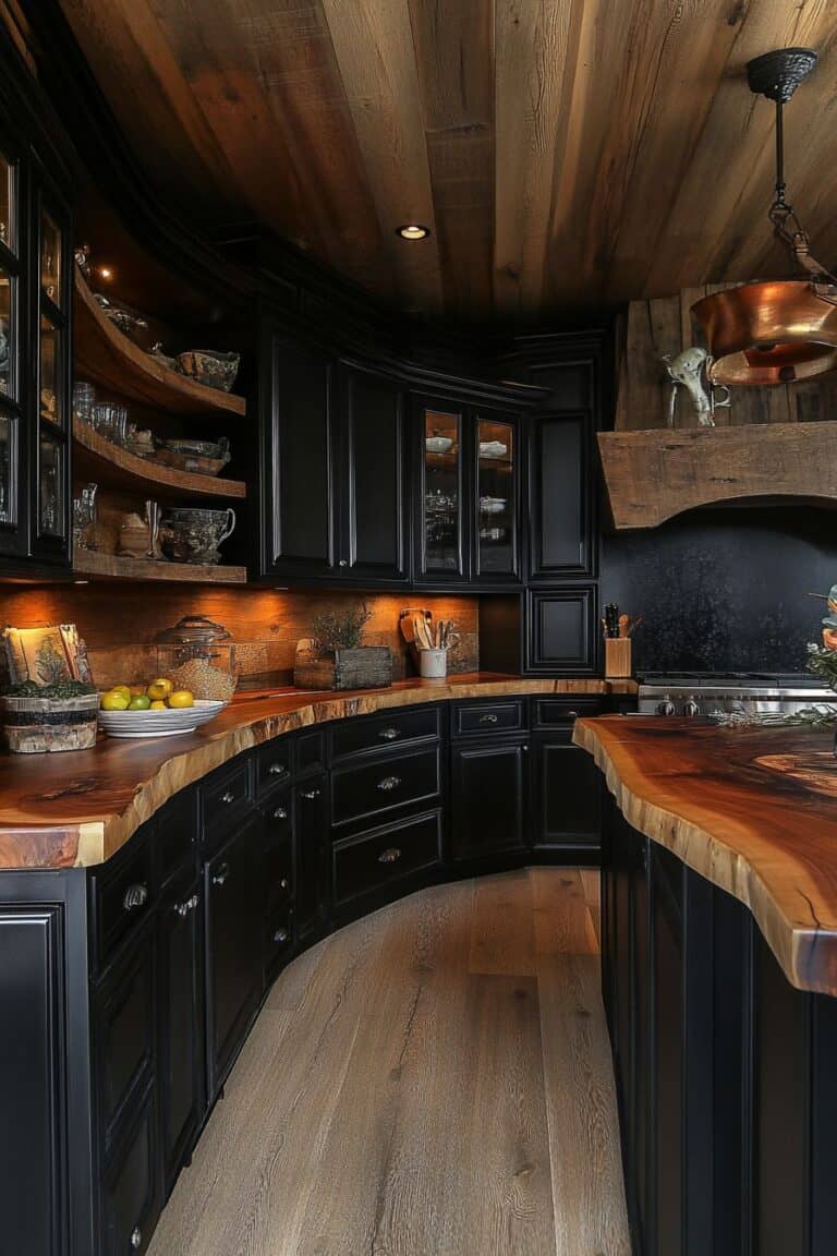 The Timeless Appeal Of Black Kitchens With Wood Accents | The Olive Branch Nest