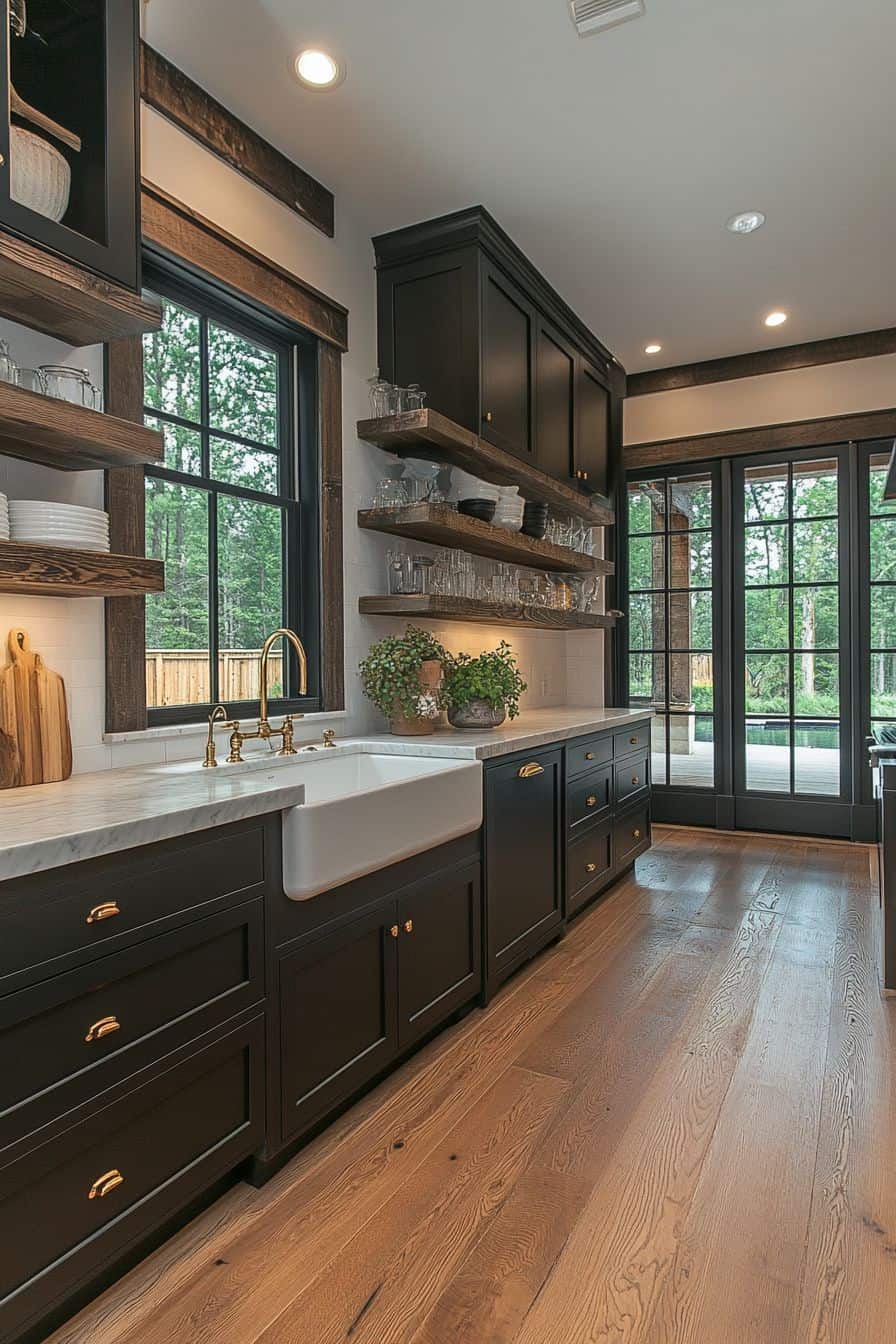 The Timeless Appeal Of Black Kitchens With Wood Accents | The Olive ...