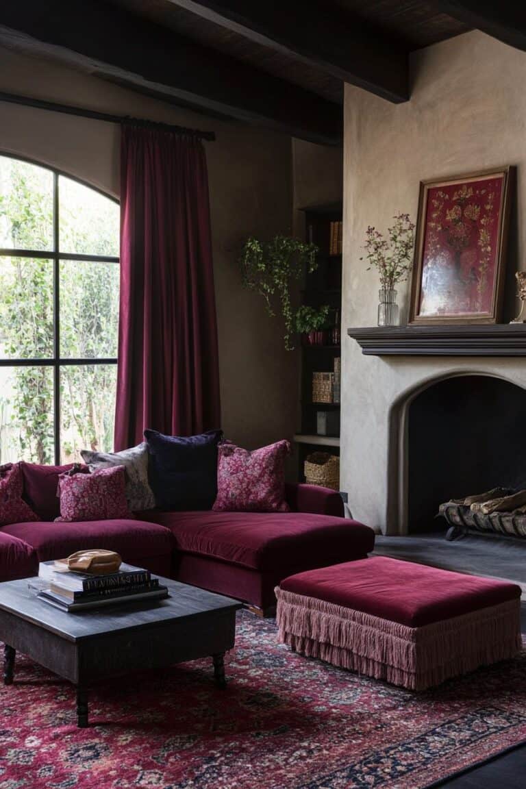 12 Ways To Design A Stunning Burgundy Living Room | The Olive Branch Nest