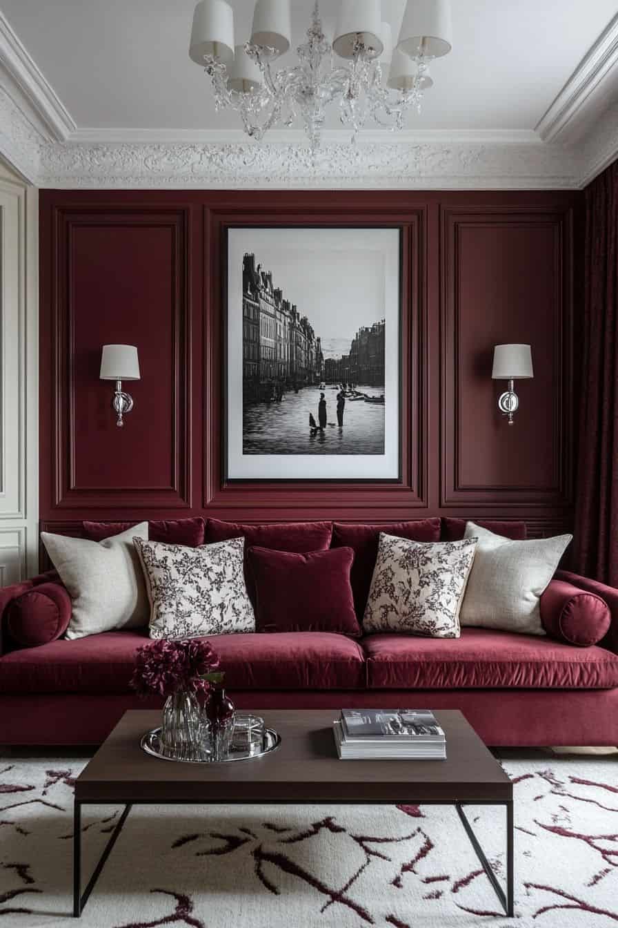 Burgundy Living room