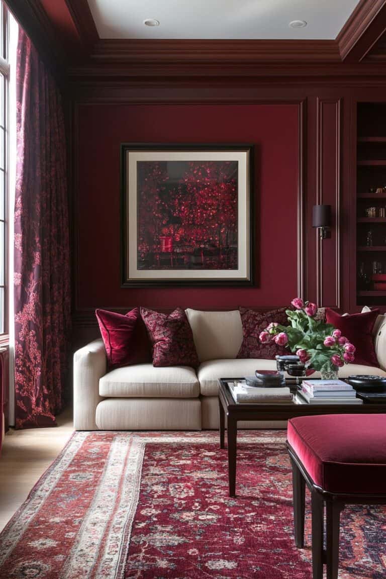 12 Ways To Design A Stunning Burgundy Living Room | The Olive Branch Nest