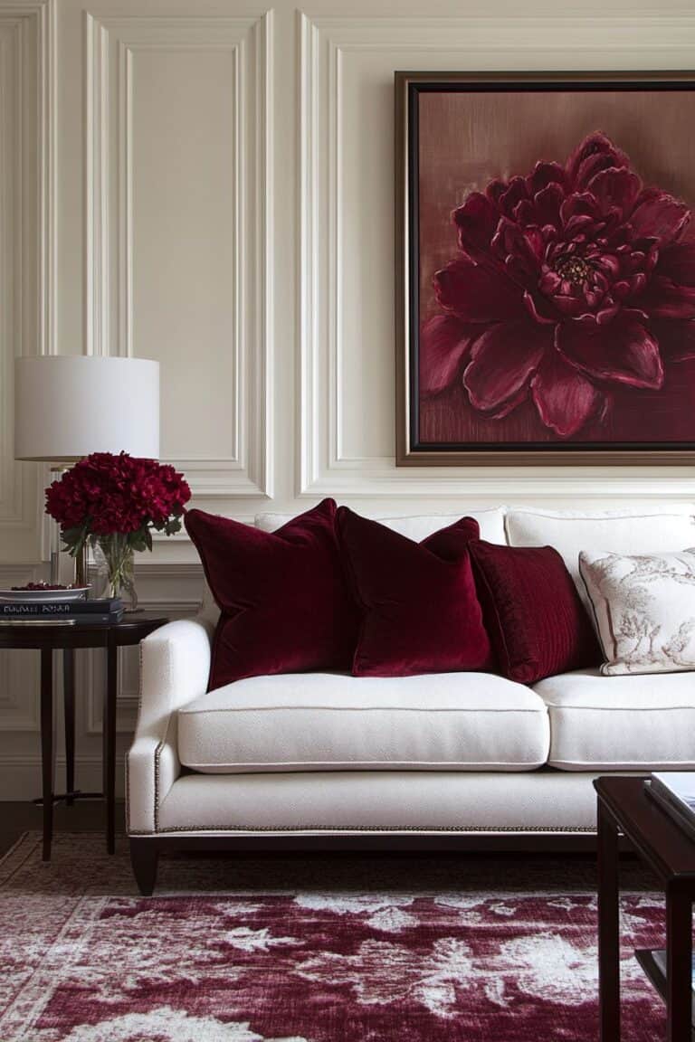 12 Ways To Design A Stunning Burgundy Living Room | The Olive Branch Nest