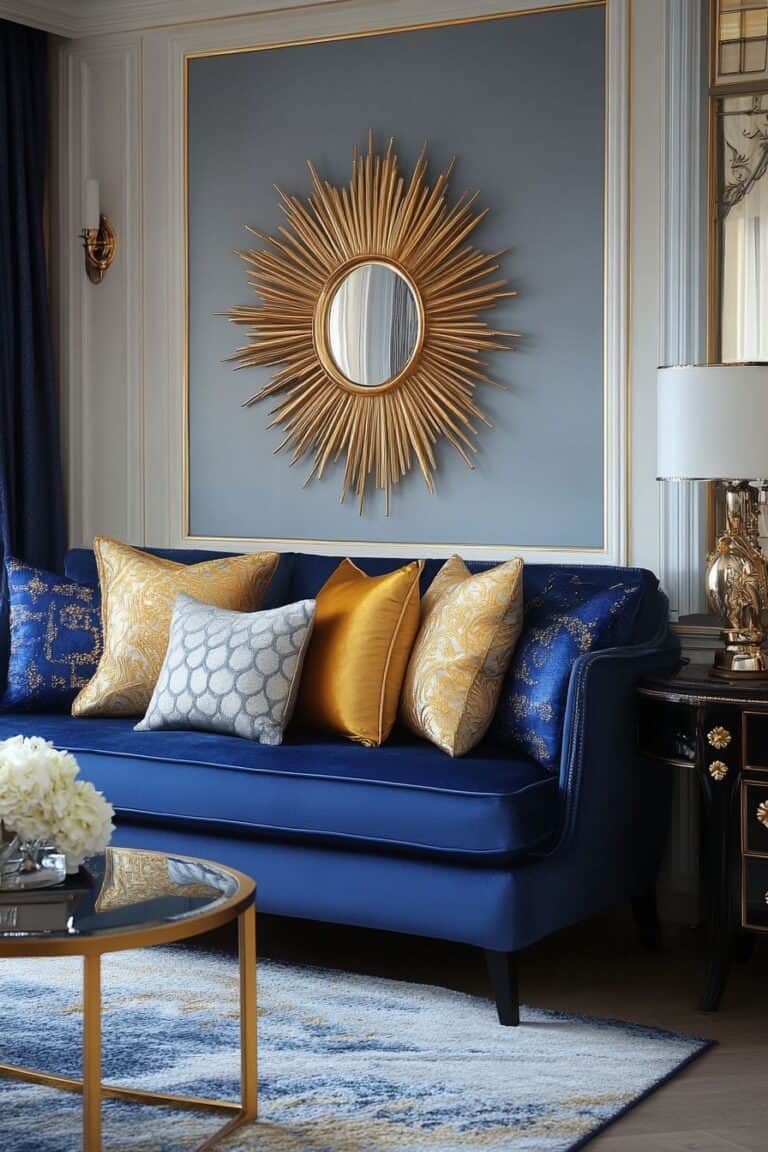 Blue and Gold Living Room Ideas to Transform Your Home