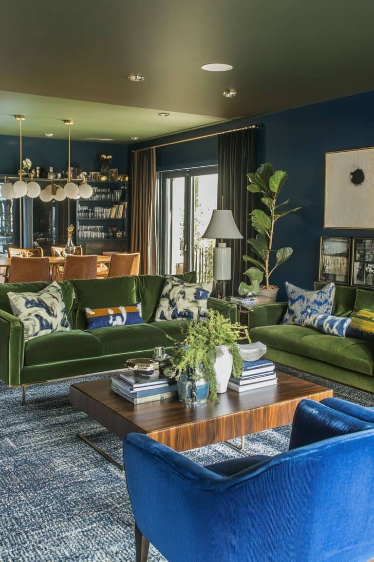 Cool & Calm: Blue And Green Living Room Designs To Elevate Your Home ...