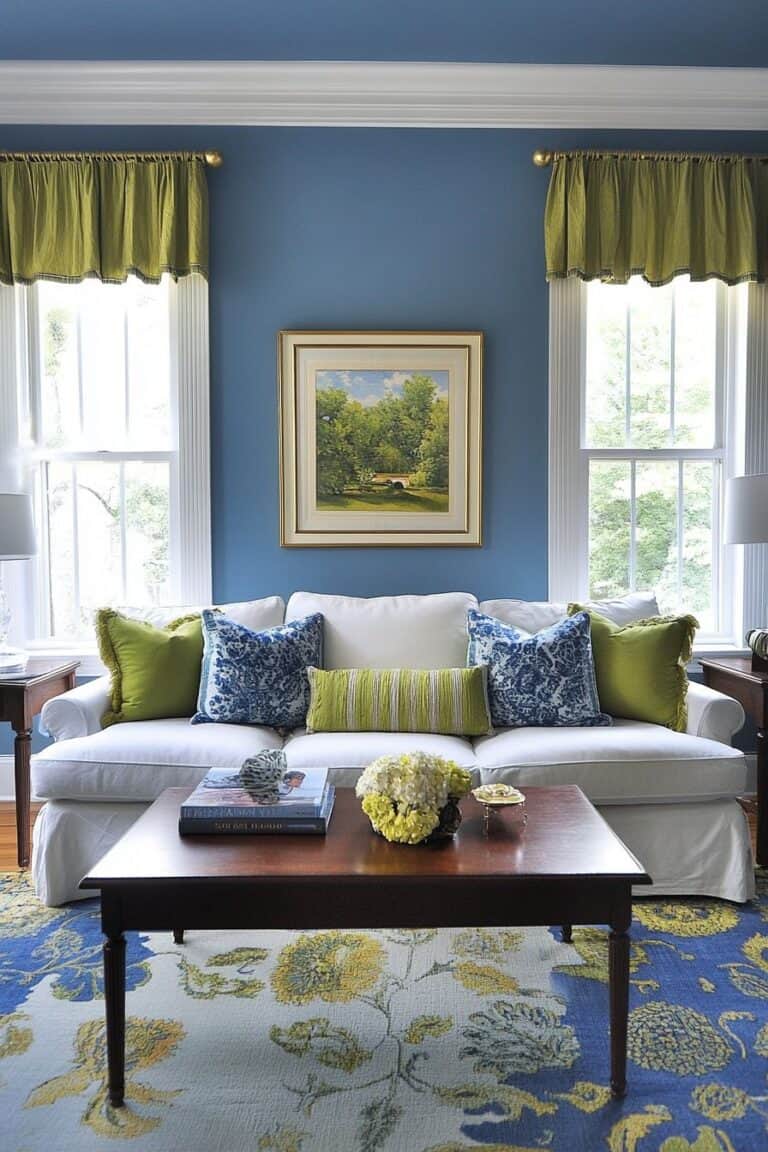Cool & Calm: Blue And Green Living Room Designs To Elevate Your Home ...
