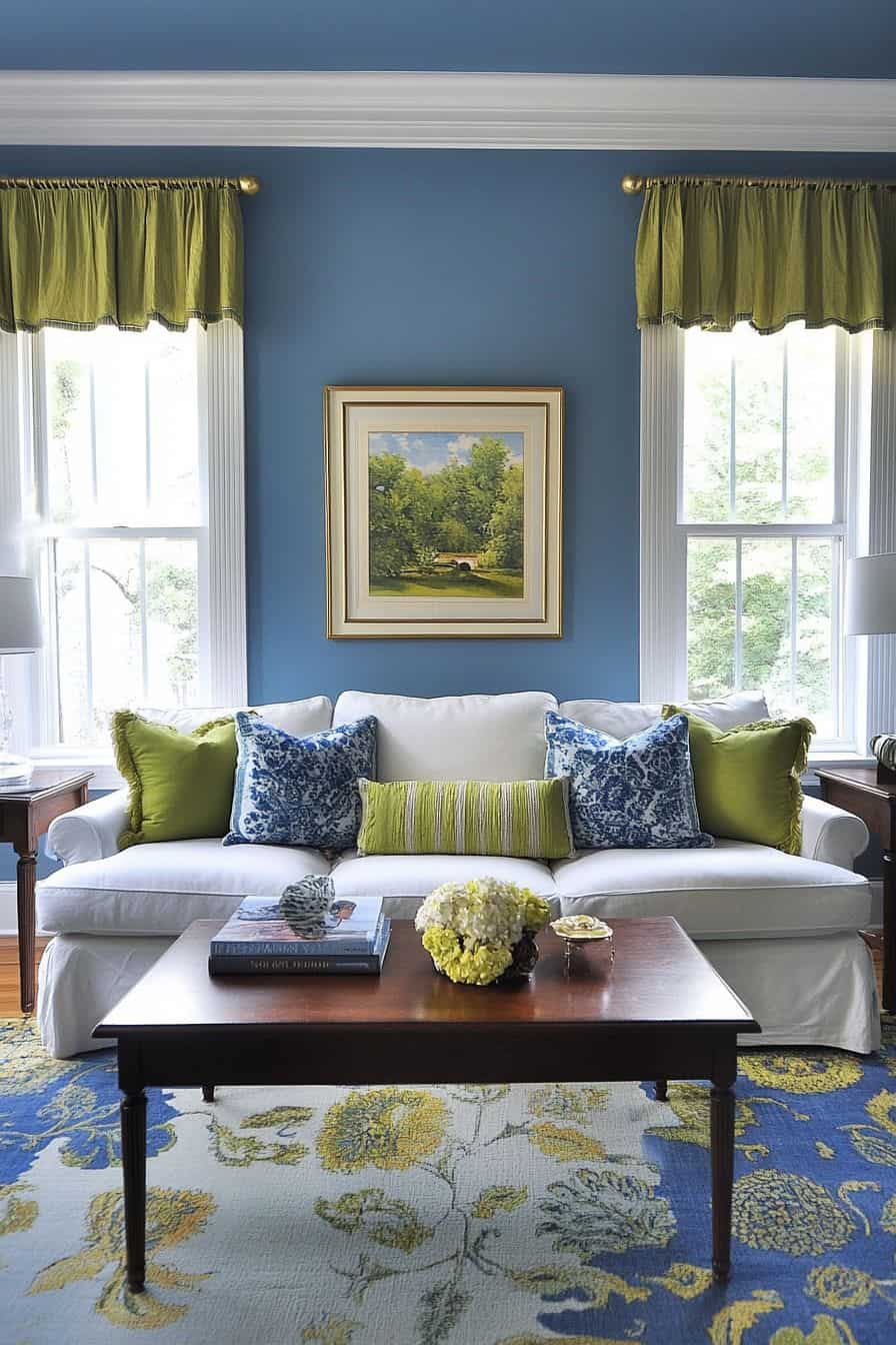 Cool & Calm Blue And Green Living Room Designs To Elevate Your Home