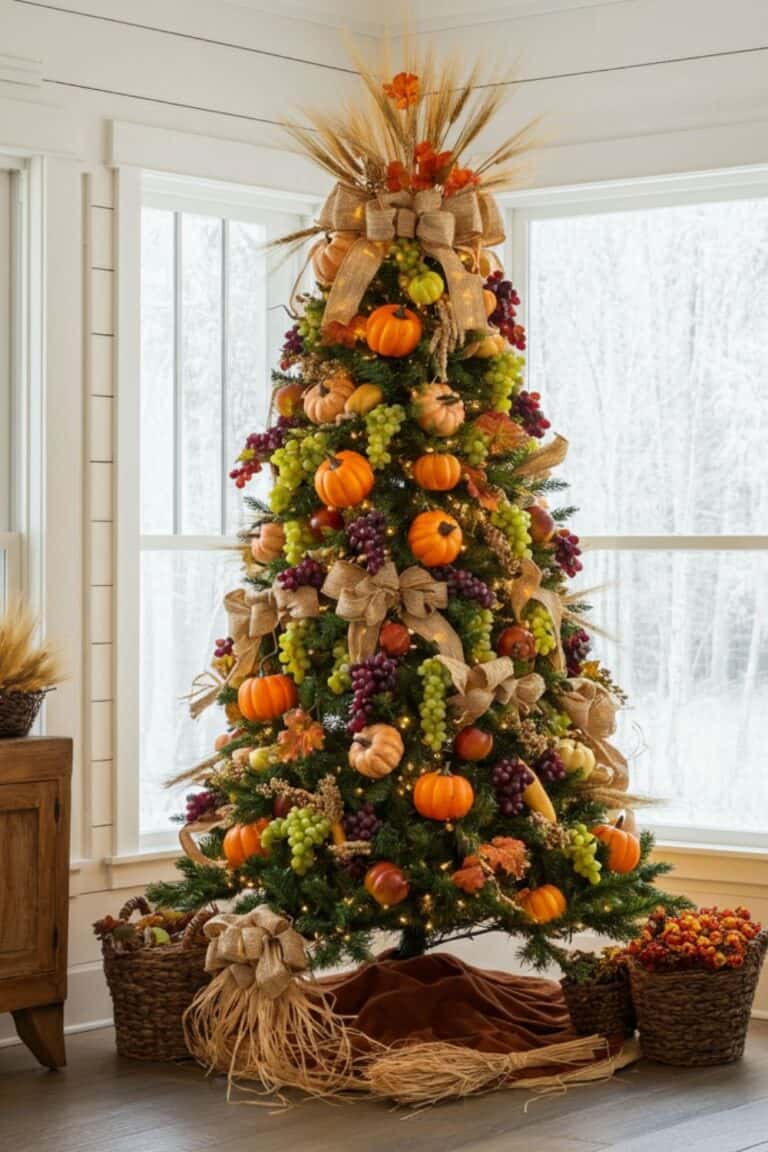 12 Stunning Fall-Themed Christmas Tree Ideas