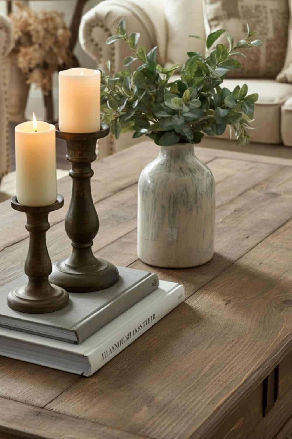 How To Style A Farmhouse Coffee Table | The Olive Branch Nest