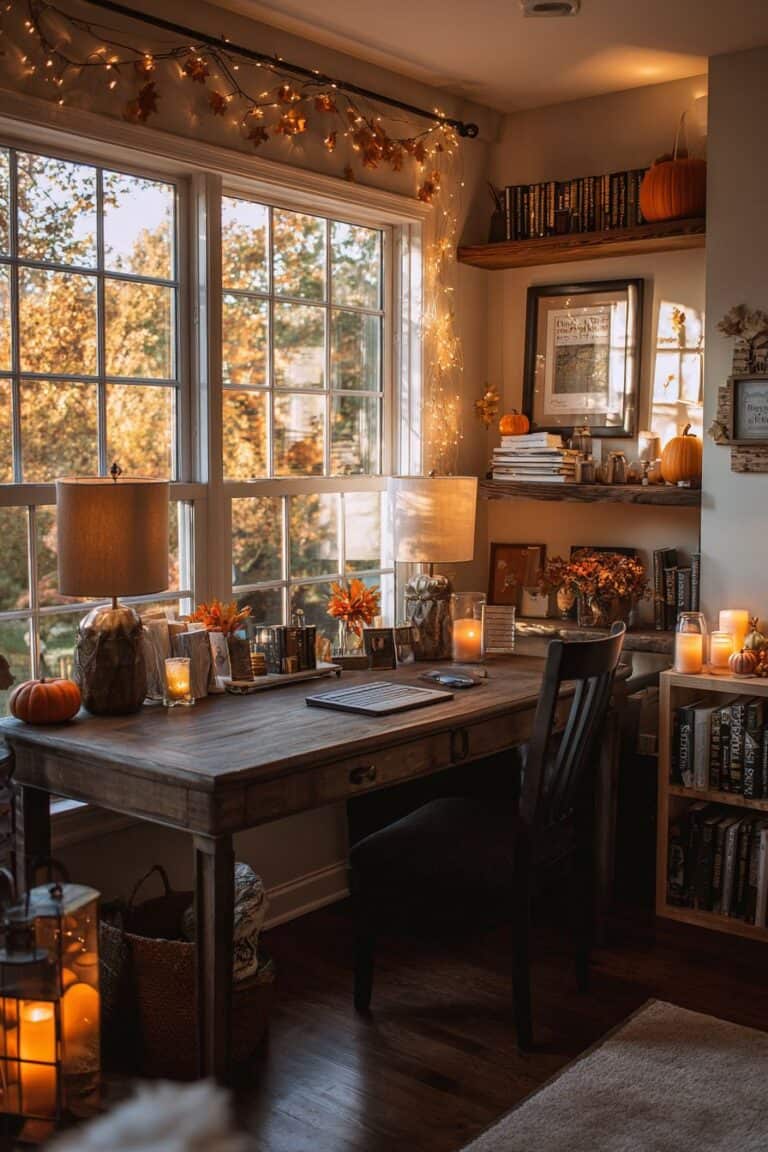 Rustic Office Fall 12 Creative Ideas To Decorate Your Office For Fall | The Olive Branch Nest