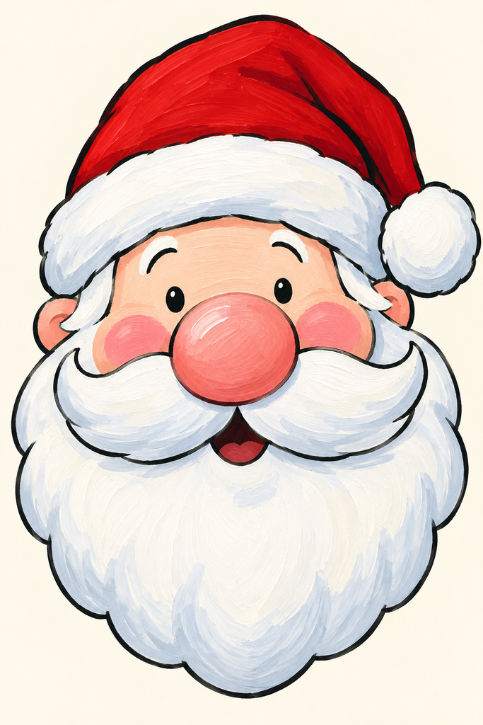 Cute Santa Claus with red hat and white beard for Christmas holiday.
